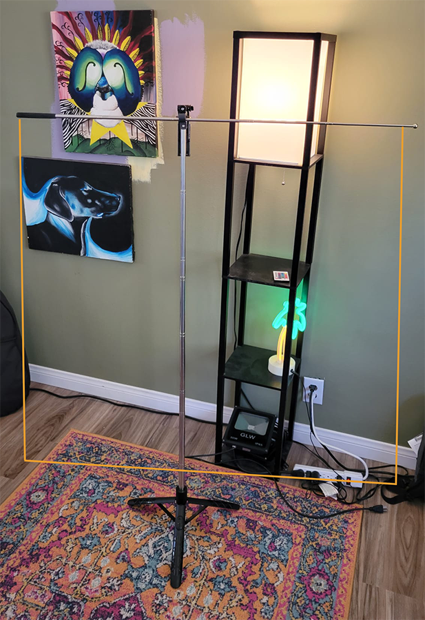 Adjustable QR Code Flag Holder with Tripod Base