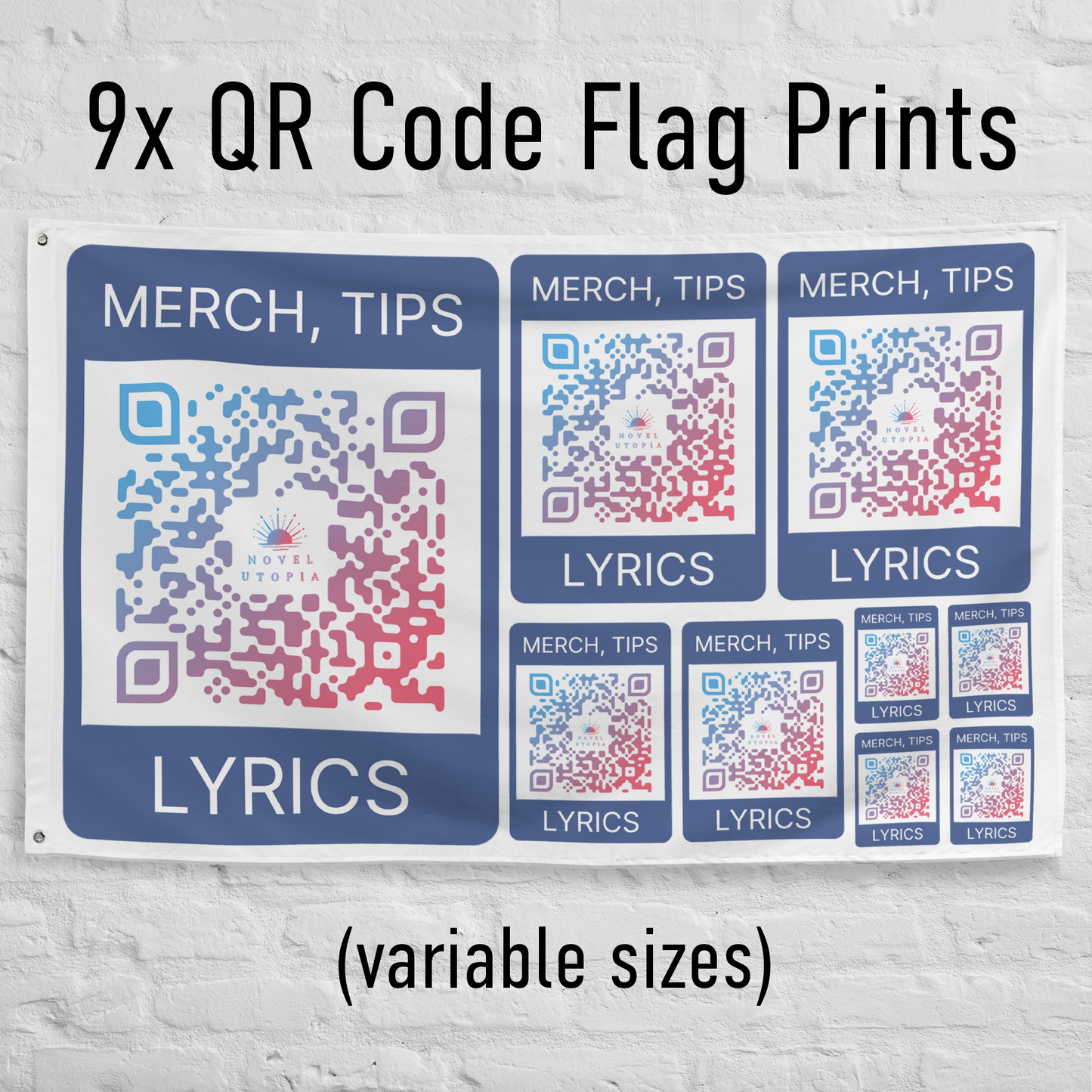 Custom QR Code | MEGA-PACK: Flags, Tripod, Tappable Business Cards, Replaceable Extra Text Cards, Magnets