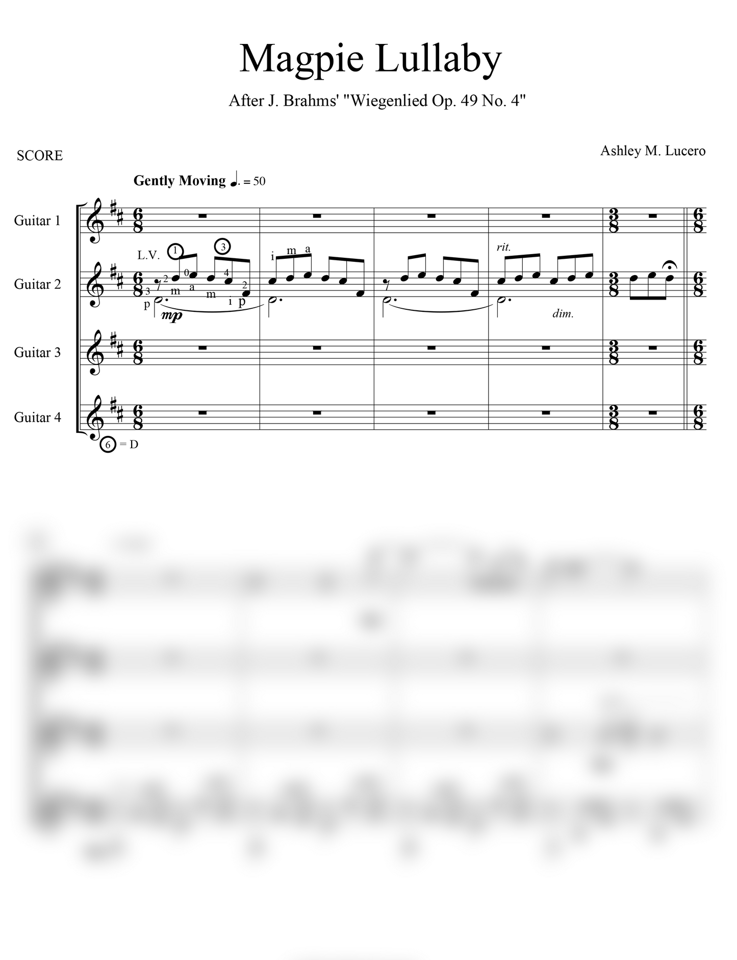Magpie Lullaby | DIGITAL score