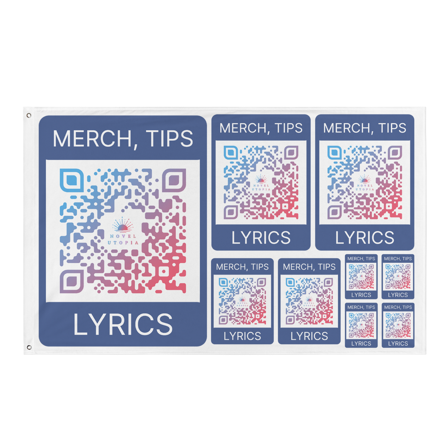 Custom QR Code | LARGE FLAGS, 9-pack (up to 30x38 in)