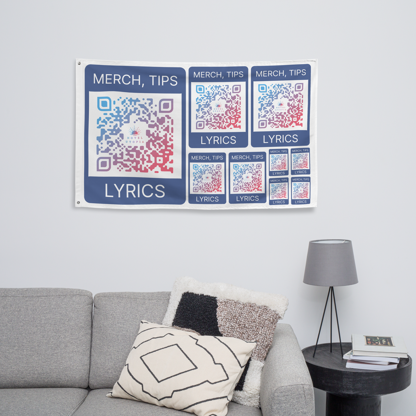 Custom QR Code | LARGE FLAGS, 9-pack (up to 30x38 in)