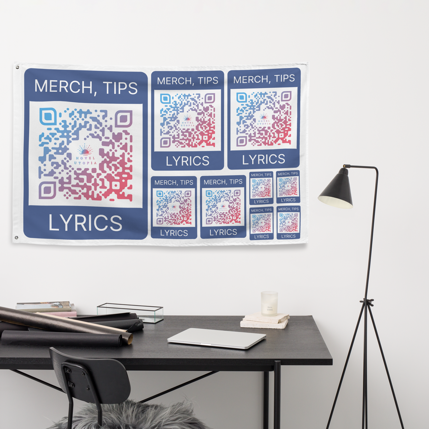 Custom QR Code | LARGE FLAGS, 9-pack (up to 30x38 in)