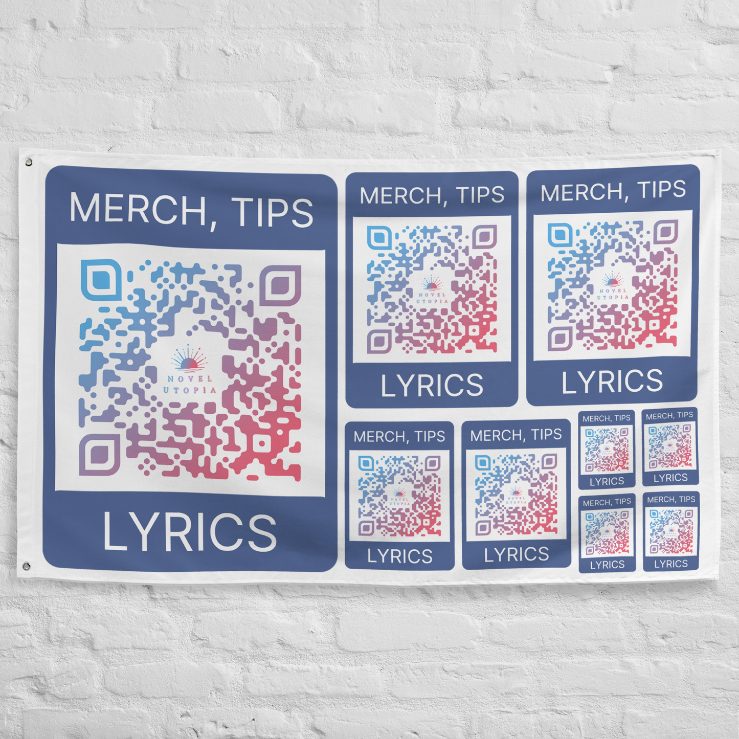 Custom QR Code | LARGE FLAGS, 9-pack (up to 30x38 in)