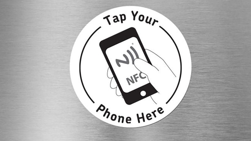 Tappable NFC stickers: Make any sign, card, or poster tappable! Custom NFC Tags with your Cicada link.
