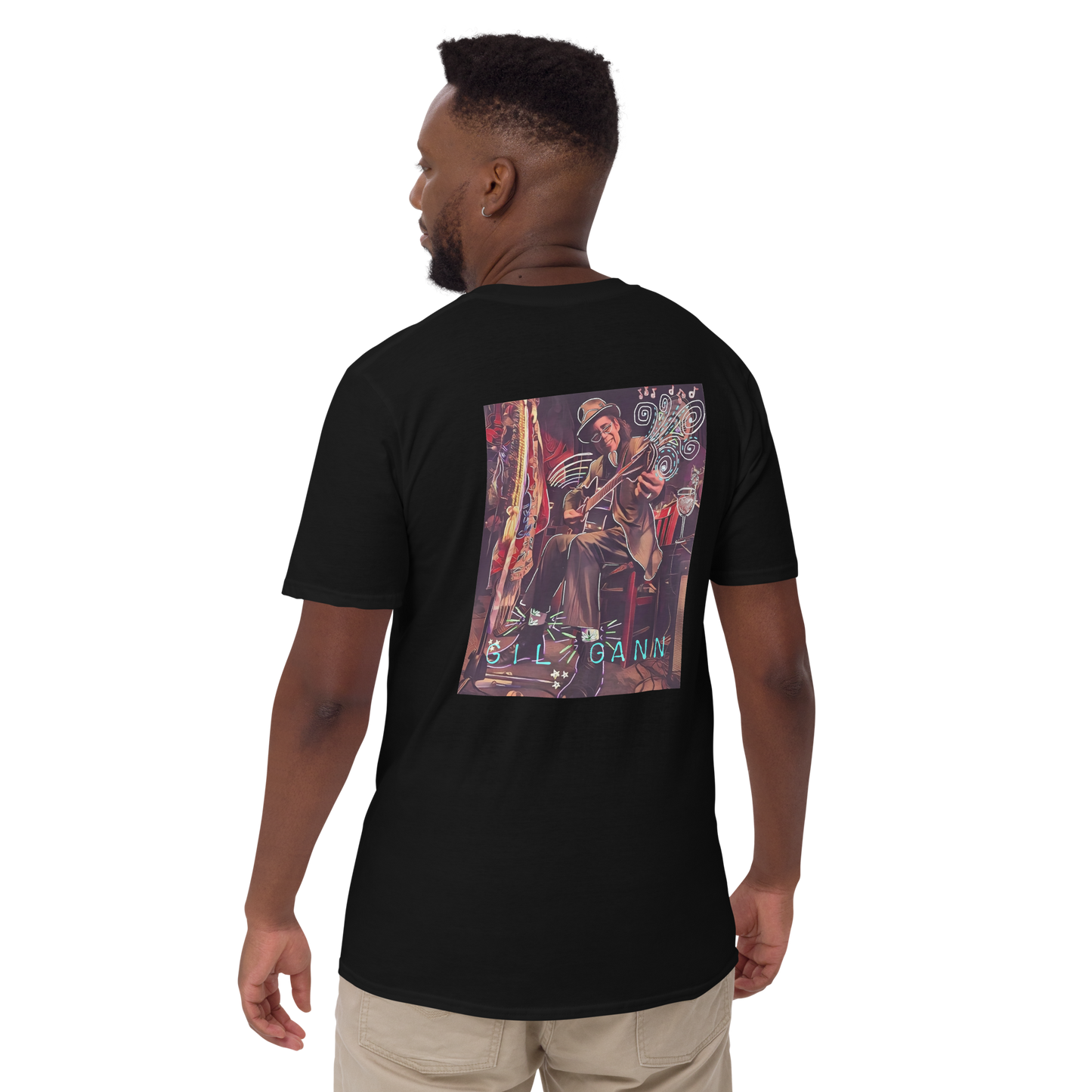 Short-Sleeve Unisex T-Shirt, Back, Black | Gil Gann
