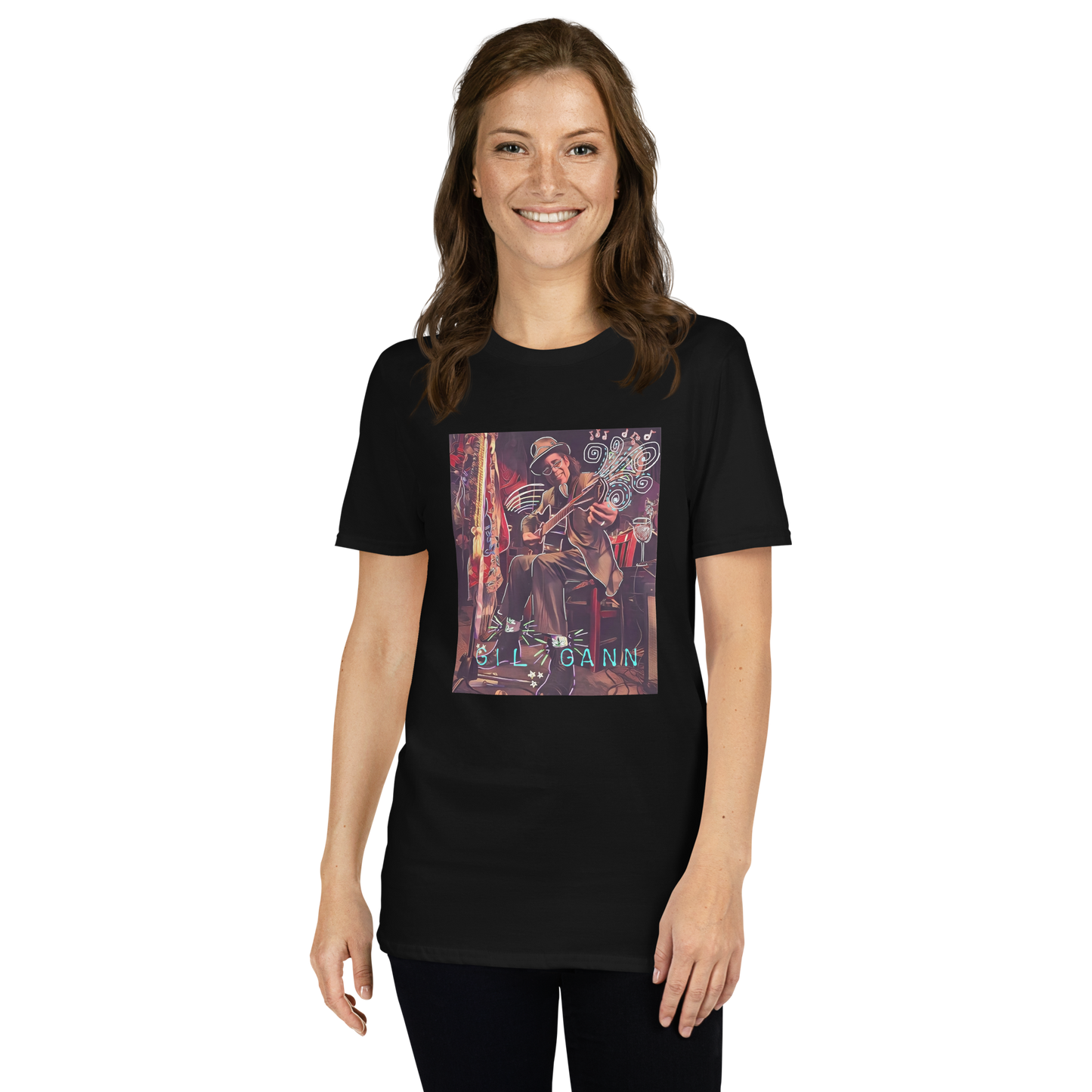 Short-Sleeve Unisex T-Shirt, Front, Black | Gil Gann