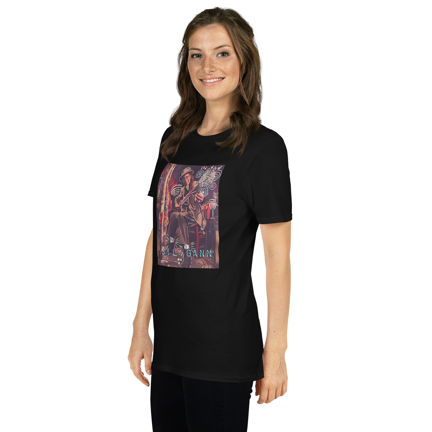 Short-Sleeve Unisex T-Shirt, Front, Black | Gil Gann