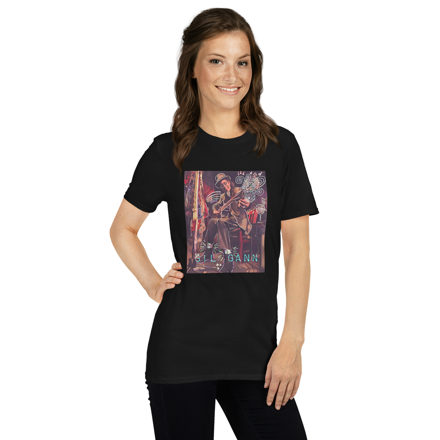 Short-Sleeve Unisex T-Shirt, Front, Black | Gil Gann