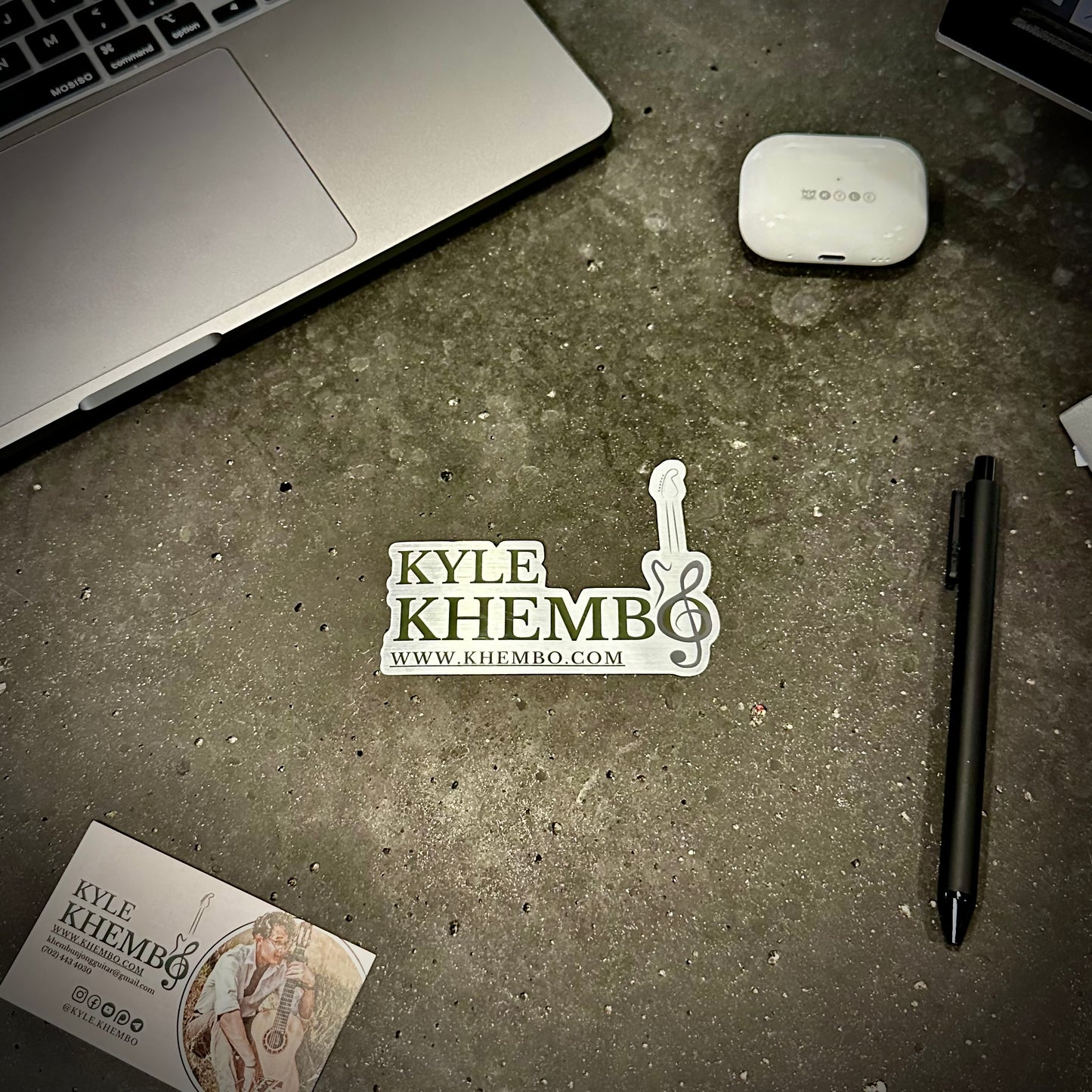 Premium 4-Inch Brushed Alloy Gloss Finish | KHEMBO Logo Sticker