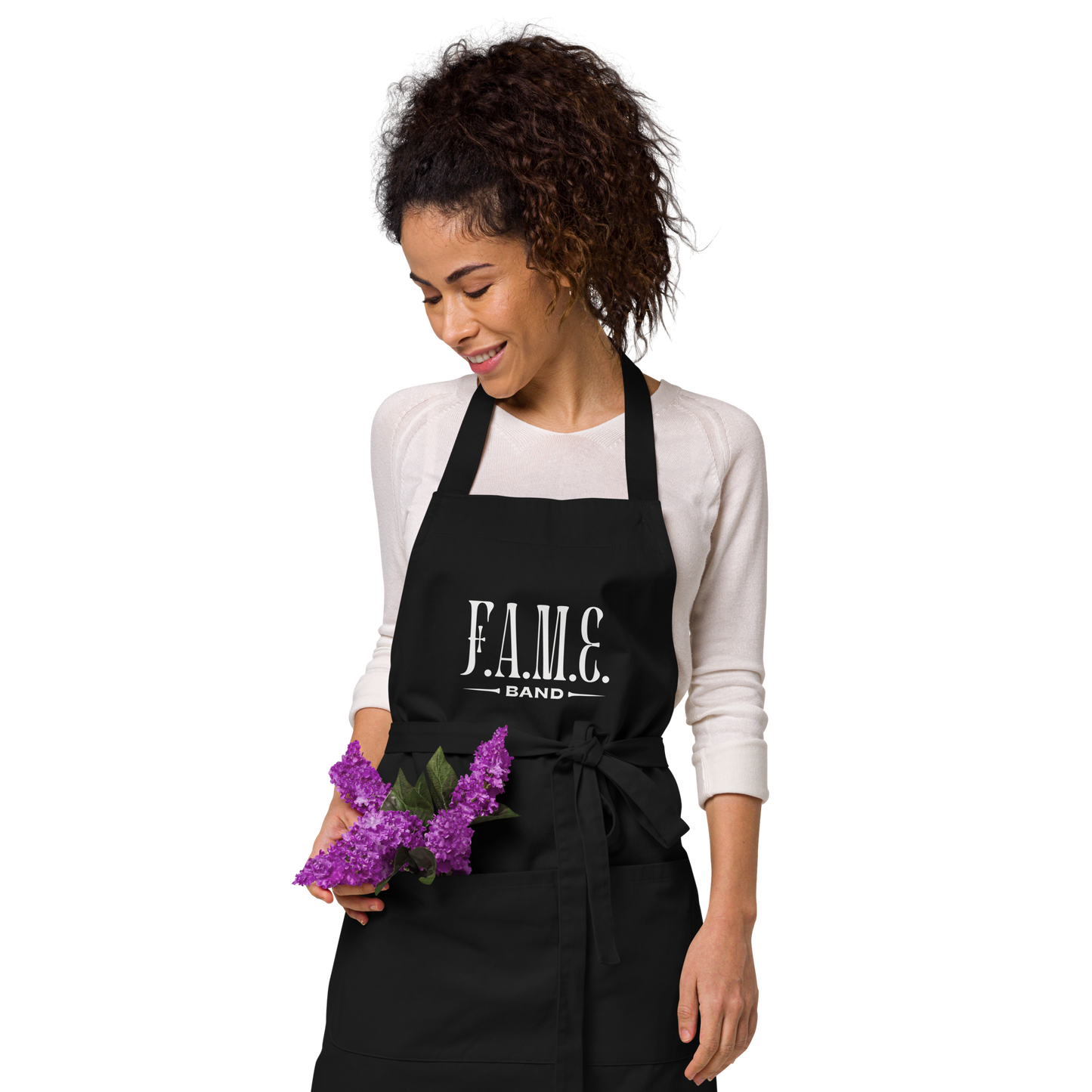 Organic cotton apron | F.A.M.E. band | Black