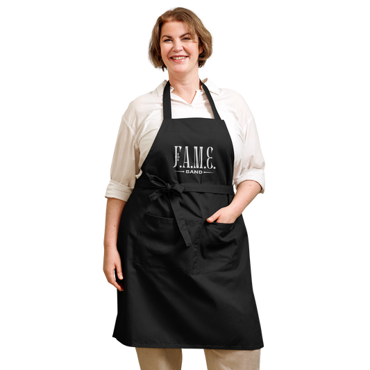 Organic cotton apron | F.A.M.E. band | Black