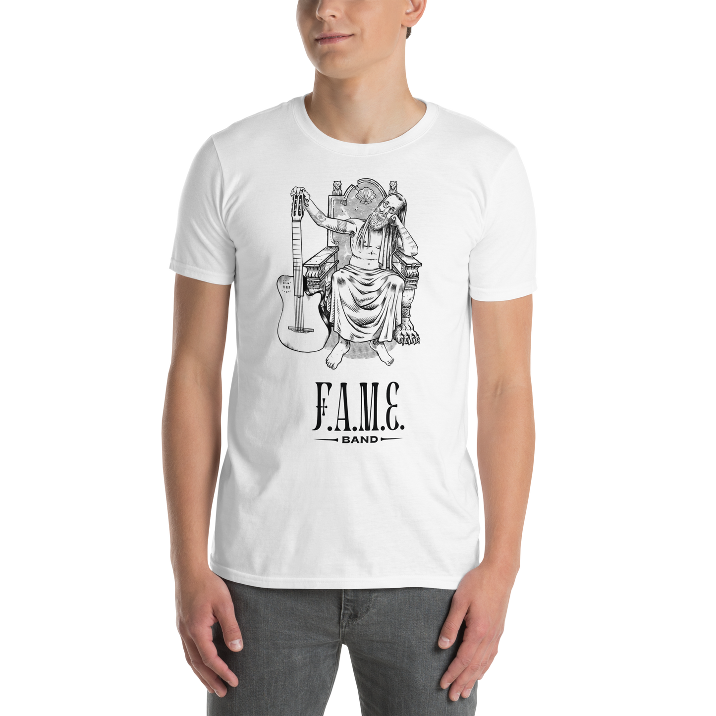 Short-Sleeve Unisex T-Shirt | F.A.M.E. band | F, White